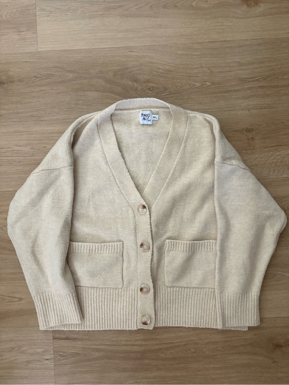 Princess Polly Cream Button Cardigan